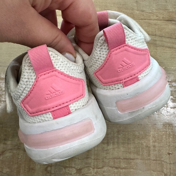 Adidas baby girl Tr23 walker tennis shoes sneakers pink white stripe - Picture 10 of 12